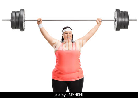 L'excès de baby un barbell isolé sur fond blanc Banque D'Images