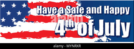 Ont un coffre-fort et heureux 4 Juillet Banque D'Images