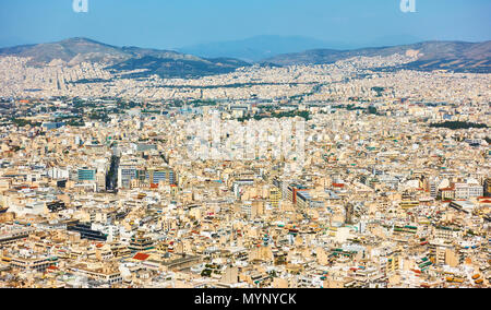 Vue de la ville d'Athènes résidentiel du Mont Lycabette, Grèce Banque D'Images