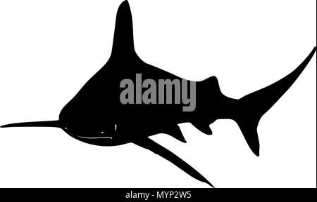 Sous-marin requin vecteur silhouette Illustration de Vecteur