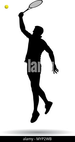 Tennis player silhouette Illustration de Vecteur