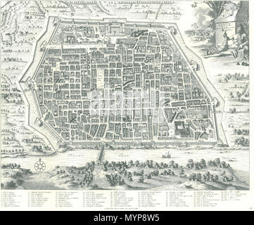 . Anglais : carte historique de Pavie ; Pieter van der Aa, probablement à partir de la Galerie agréable du monde de 1728 . 30 décembre 2009. Flickr:Simone Cortesi 422 Pieter van der Aa, plan de Pavia Banque D'Images