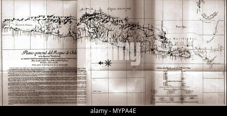 426 Plano General del Reyno de Chile en la América Meridional Banque D'Images