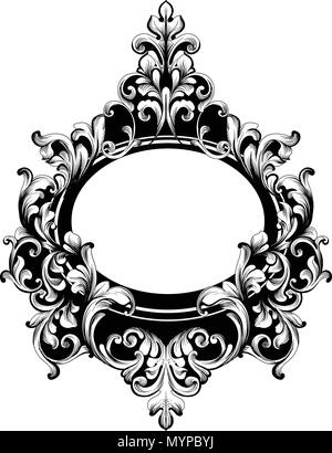 Vintage Frame vecteur. Ornées de riches décors sculptés classique. Design sophistiqué Baroque Illustration de Vecteur