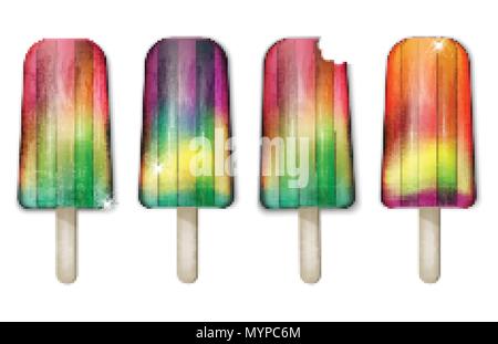 Glaces coloré vecteur. Sorbet aux fruits réalistes des glaces decor Illustration de Vecteur