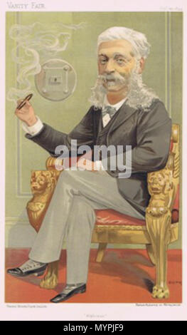 . Caricature de l'AJ Baron de Rothschild. Légende indiquait 'Alphonse'. 1894. Jean Baptiste Guth 462 Alphonse James de Rothschild Vanity Fair 1894-09-20 Banque D'Images