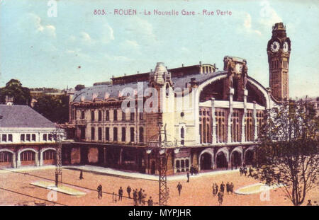 . Anglais : circa 1900 . vers 1900. verbinia 462 Rouen-rue-verte-gare Banque D'Images