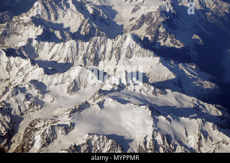 Vue aérienne de l'alpes, France Banque D'Images