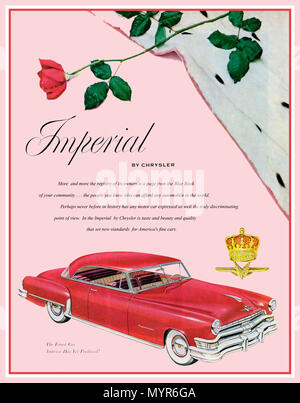 CHRYSLER IMPERIAL 1950 American Vintage Automobile Voiture Publicité Presse et de l'affiche rouge pour voiture Chrysler Imperial Vintage 2 portes coupé Banque D'Images