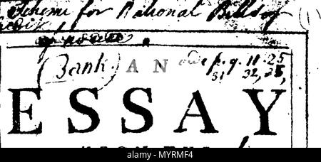 . Anglais : fleuron de livre : Un essai sur le crédit national de l'Angleterre ; à l'introduction d'une proposition pour l'établissement de l'Prepar Crédit Public ; de façon à en faire le même hautement bénéfique pour le gouvernement, le commerce et les gens de ce royaume. Humblement soumis à l'honorable Chambre des communes. 330 d'une dissertation sur le crédit national de l'Angleterre ; à l'introduction d'une proposition pour l'établissement de l'Prepar Crédit Public ; de façon à en faire le fleuron T033475-1 Banque D'Images