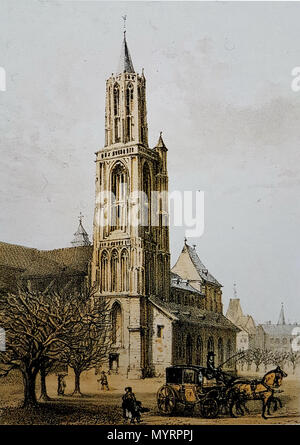 . Anglais : vue sur St John's à Maastricht, lithographie couleur par Alexandre Schaepkens, milieu du 19e c. . 16 juillet 2016, 11:18:36. Alexandre Schaepkens (1815-1899) 22 St-Janskerk à Maastricht (UN Schaepkens, ca 1850) Banque D'Images