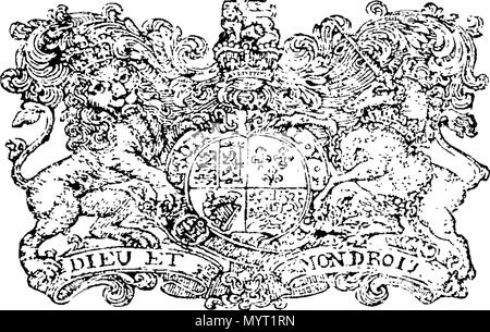 . Anglais : Fleuron du livre : Anno Regni Georgii Regis Magn ? Britanni ?, Franci ?, & Hiberni ?, nono. Au Parlement européen commencé et Holden à Westminster, le neuvième jour d'octobre, Anno Dom. 1722. Dans la neuvième année du règne de notre Seigneur souverain George, par la grâce de Dieu, de Grande-Bretagne, de la France et de l'Irlande, le Roi, défenseur de la foi, &c. en cours de la première session de la présente législature. 361 Anno Regni Georgii Regis Magn Fleuron N050234-31 Banque D'Images