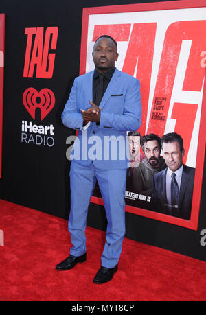 Los Angeles, USA. 7 juin, 2018. Hannibal Buress acteur assiste à la Warner Bros Pictures et New Line Cinema présente la première mondiale de 'Tag' le 7 juin 2018 au Regency Village Theatre de Los Angeles, Californie. Photo de Barry King/Alamy Live News Banque D'Images
