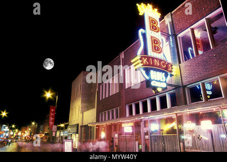 Historique 1992 B B KING'S BLUES CLUB SIGNER BEALE STREET MEMPHIS TENNESSEE USA Banque D'Images