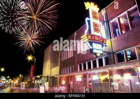 Historique 1992 B B KING'S BLUES CLUB SIGNER BEALE STREET MEMPHIS TENNESSEE USA Banque D'Images