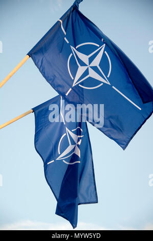 Organisation du Traité de l'Atlantique Nord drapeau de l'OTAN à Gdynia, Pologne. 14 janvier 2017 © Wojciech Strozyk / Alamy Stock Photo Banque D'Images