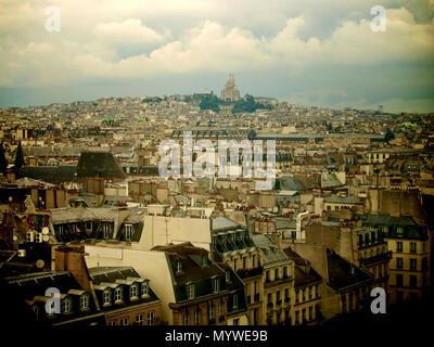 Sur les toits de Paris et Montmartre. L'Ile de France. France Banque D'Images