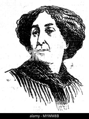 . Anglais : Portrait de George Sand en 1860, à partir d'une photographie. 3 George Sand 1860 Banque D'Images