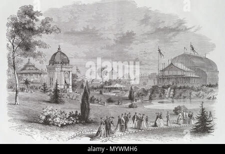 4 Le jardin réservé au Champ-de-Mars, l'Exposition universelle de 1867 Banque D'Images