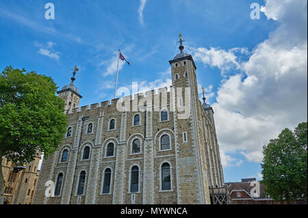 Tour de Londres donjon ou tour blanche dans le centre de Londres. Banque D'Images