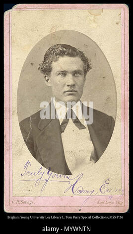 N° d'appel : MSS P24 Case 2 6 Dossier . Harry Emery portrait. Entre vers 1870 et vers 1875 1190 MSS P 24 B2 F6 Banque D'Images