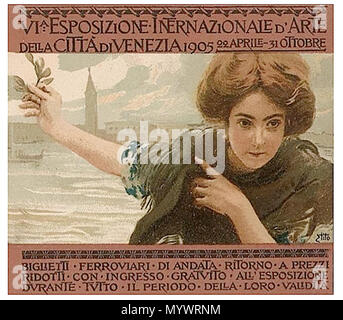 . Anglais : l'affiche de la sixième Esposizione Internazionale d'Arte della Città di Venezia [Biennale de Venise]. L'affiche de la Biennale de Venise 1905 4 Banque D'Images