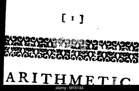 . Anglais : Fleuron du livre : l'Arithmétique fait familier et facile à de jeunes messieurs et mesdames. Étant le deuxième volume du cercle des sciences, &c. Publié par l'autorité du roi. 377 faits arithmétiques familiers et faciles pour les jeunes messieurs et mesdames Fleuron T110802-2 Banque D'Images