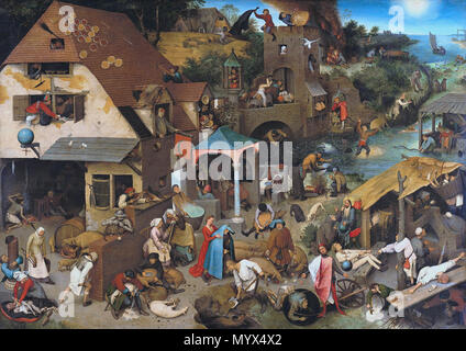 . Anglais : remastered couleur . 1559. Pieter Bruegel 83 Pieter Brueghel l'ancien - Les proverbes néerlandais - Google Art ProjectFXD Banque D'Images