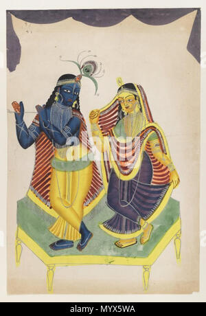. Krishna et Radha . entre la fin du xixe siècle et au début du xxe siècle 2 Brooklyn Museum - Krishna et Radha - 2 Banque D'Images
