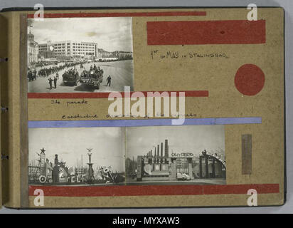 . Stalingrad 1933 - La parade. La décoration de la rue constructif. 19335 - 08 1933 STALINGRAD Album Banque D'Images
