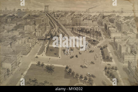 . Plaza de la Manhattan Brooklyn Bridge . circa 1917 16 - Musée de Brooklyn Brooklyn Plaza du pont de Manhattan - Harry M. Pettit Banque D'Images