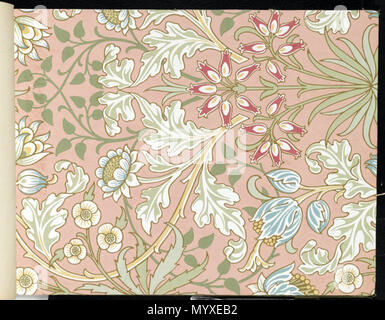 . Livre d'échantillons de papier peint 1, page 29 : modèle # 480, Jacinthe . Entre 1915 et 1917 17 Le Musée de Brooklyn - Livre d'échantillons de papier peint 1 - William Morris et compagnie - page029 Banque D'Images