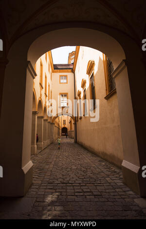 Un passage sur le terrain de l'abbaye Bénédictin de Melk, Autriche. Banque D'Images