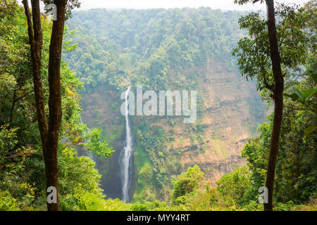 Cascade à partir de la ligne de streaming haute montagne au Laos Banque D'Images