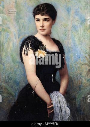 . Anglais : Jennie Churchill, née Jeanette Jerome, officiellement Lady Randolph Churchill (né le 9 janvier 1854, Brooklyn, New York, États-Unis d'Amérique et décédé le 29 juin 1921, Londres, Angleterre), la société américaine figure, est l'épouse de lord Randolph Churchill et la mère du premier ministre britannique, Sir Winston Churchill. Jennie Jerome marié le 15 avril 1874 à l'Ambassade de Grande-Bretagne et Irlande rue du Faubourg Saint-Honoré à Paris dans le 8ème arrondissement, avec Lord Randolph Churchill (1849-1895), troisième fils de John Spencer-Churchill, 7e duc de Marlborough. English : Jennie Churchill, née Banque D'Images