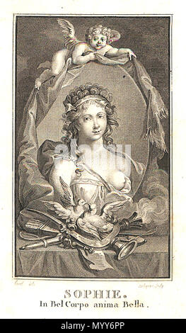 . English : Portrait de Marie Thérèse Sophie Richard de Ruffey marquise de Monnier dite Sophie de Monnier . 1er janvier 1804. Gravé par Jean-Louis Delignon (1755-1804) 71 Sophie Monnier Banque D'Images