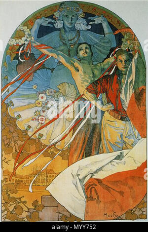 . Anglais : illustration par l'Art Nouveau Alfons Mucha . Fin du xixe ou début du xxe siècle. Alfons Mucha Mucha 72 7 Banque D'Images