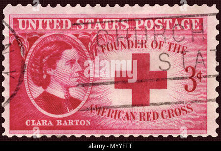 Fondateur de la Croix-Rouge américaine Clara Barton Timbre-poste Banque D'Images