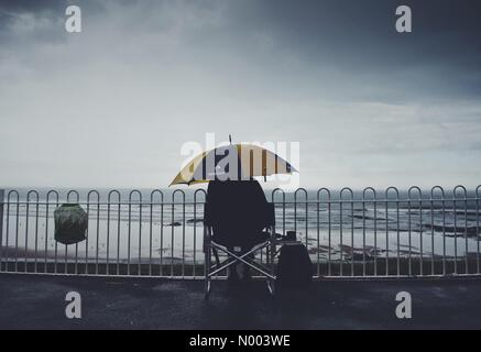 Sunderland, Royaume-Uni. Le 25 juillet, 2015. Un homme est quitté le dernier homme debout que la pluie descend sur Sunderland meeting aérien. Credit : JC Mobile / StockimoNews/Alamy Live News Banque D'Images