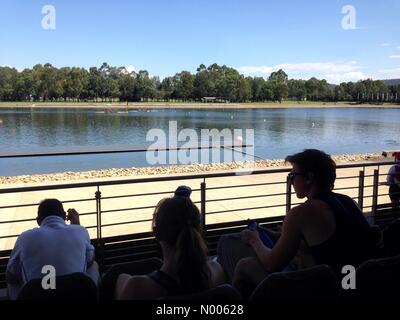 Castlereagh Rd, Castlereagh NSW, Australie. Feb 13, 2016. Sydney International Regatta Centre (construit pour les Jeux Olympiques de 2000) est l'hôte de la Nouvelle Galles du Sud les Championnats d'aviron. La photographie montre la vue depuis la tribune des spectateurs. /StockimoNews mjmediabox : Crédit/Alamy Live News Banque D'Images