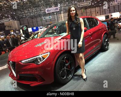 Genève, Suisse. 7 mars, 2017. Nouvelle Alfa Romeo SUV Stelvio au Salon de Genève 2017. Banque D'Images