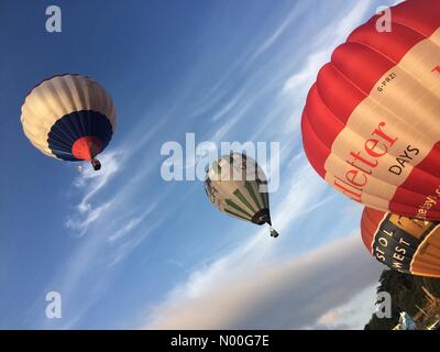 National Cycle Route 33, Long Ashton, Bristol, Royaume-Uni. Août 11, 2017. Bristol Balloon Festival Crédit : Justin/StockimoNews Cliffe/Alamy Live News Banque D'Images