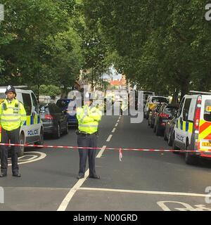 Londres, Royaume-Uni. Sep 15, 2017 Alerte de sécurité. à parsons green station de métro. cordon de police zone autour de la station de métro parsons green après une explosion suspects dans un train crédit : amer ghazzal/stockimonews/Alamy live news Banque D'Images