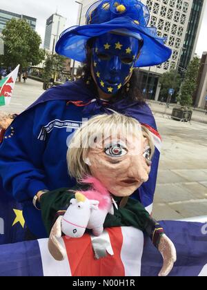 Stop Brexit march - Manchester City centre 1er octobre 2017- les manifestants anti Brexit se rassemblent près de la conférence du Parti conservateur Banque D'Images