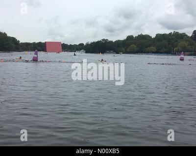 Londres, Royaume-Uni. 22 sept 2018. Nager Serpentine. Credit : Susannah Laurent Gou/StockimoNews/Alamy Live News Banque D'Images