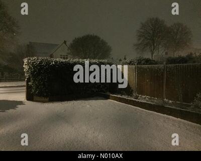 Les fortes chutes de neige d'un bout à l'UK, photo prise à Bognor Regis, West Sussex, UK Banque D'Images