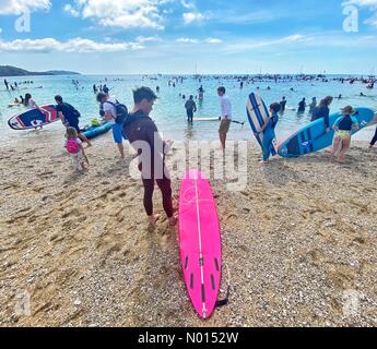 Gylly Beach, Falmouth, Cornouailles, Royaume-Uni. 12 juin 2021. Manifestation du G7 à Falmouth, en Cornouailles, au Royaume-Uni. Credit: Nidpor/Alamy Live News Credit: Nidpor/StockimoNews/Alamy Live News Banque D'Images