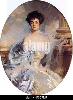 . Anglais : La Comtesse d'Essex John Singer Sargent -- Le peintre américain 1906 Collection privée Huile sur toile 49,5 x 38,2 in. Jpg : l'Athenaeum . 1906. John Singer Sargent Naissance : 12 janvier 1856, Florence est mort : 14 avril, 1925, Londres, Royaume-Uni 98 La Comtesse d'Essex, 1906 Banque D'Images