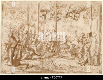 . Apollon et les Muses sur le Mont Parnasse . entre vers 1626 et vers 1632 Apollo 372&amp;Muses Banque D'Images