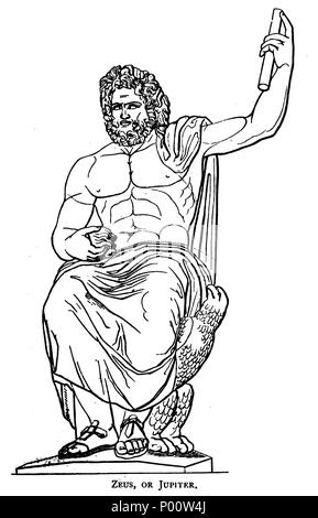 . Zeus, ou Jupiter. 108, Zeus ou Jupiter. (La mythologie grecque systématisées) Banque D'Images